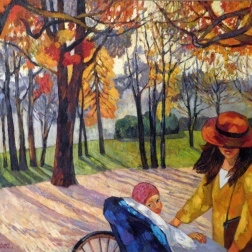 Painting for sale online - Walk in the autumn garden
