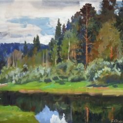 Painting for sale online - The bends of the Strelna River