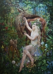 Painting for sale online - Flora Goddess of the Forest
