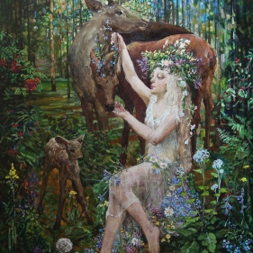 Painting for sale online - Flora Goddess of the Forest