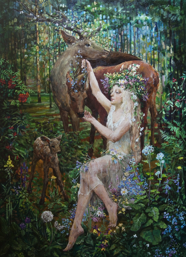 Painting for sale online - Flora Goddess of the Forest