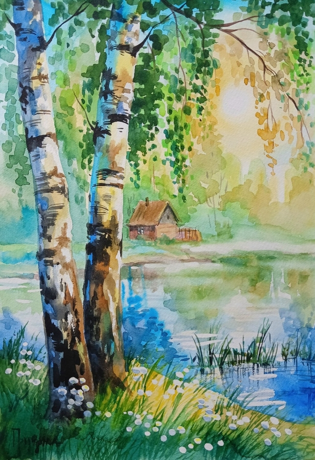 Painting for sale online - House on the other bank