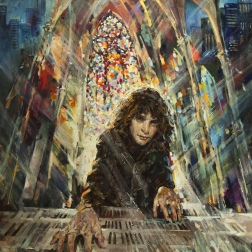 Painting for sale online - Stream of music of light. Deep purple
