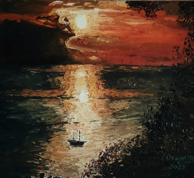 Painting for sale online - Sunset view. Black sea