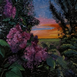 Painting for sale online - Lilac at sunset