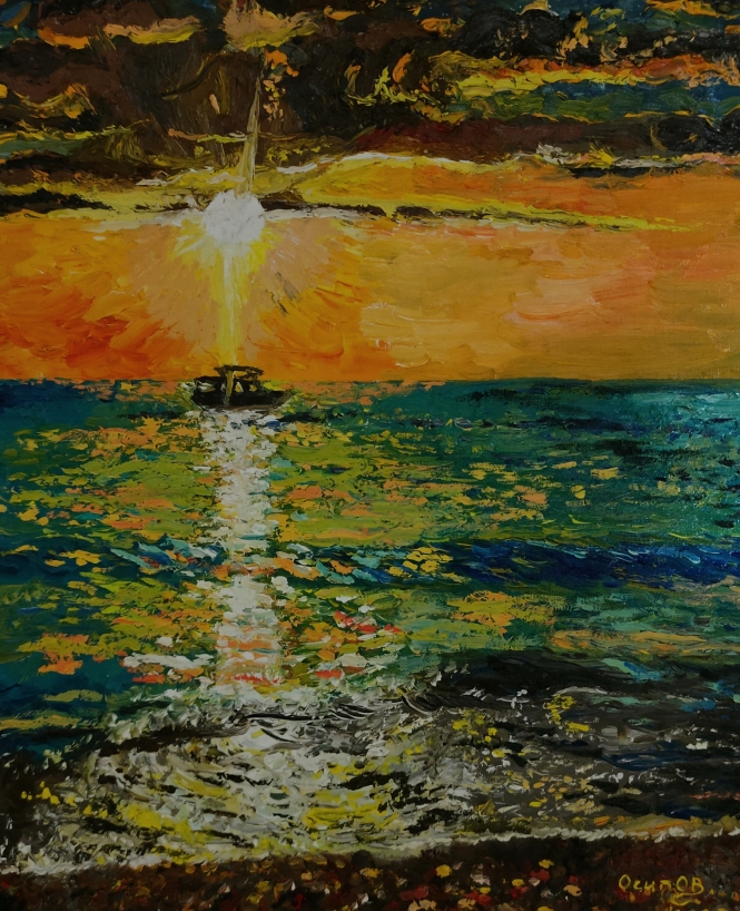 Painting for sale online - Sunset. Black Sea