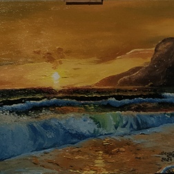 Painting for sale online - Golden sunset on the Black Sea