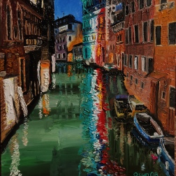 Painting for sale online - Night street of Venice