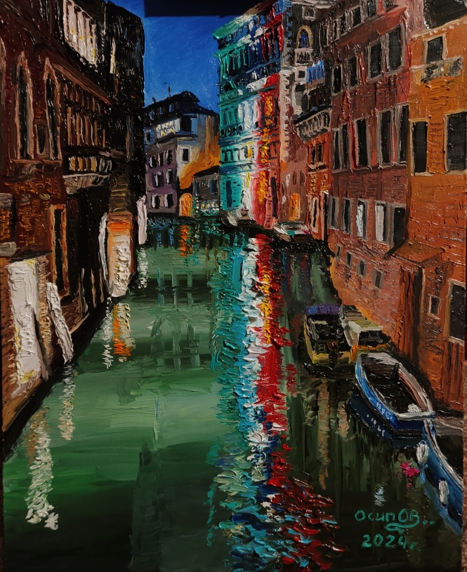 Painting for sale online - Night street of Venice