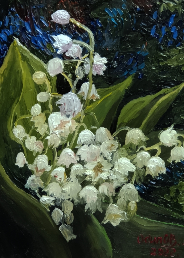 Painting for sale online - Lilies of the valley for my daughter