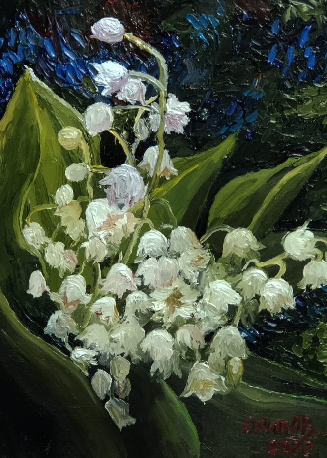 Painting for sale online - Lilies of the valley for my daughter