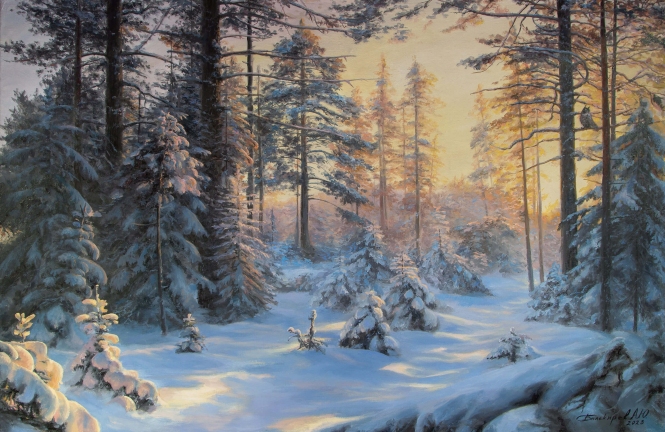 Painting for sale online - Winter forest