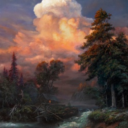 Painting for sale online - Waiting for the darkness. Elements.