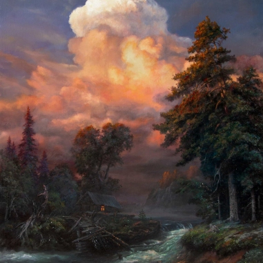 Painting for sale online - Waiting for the darkness. Elements.