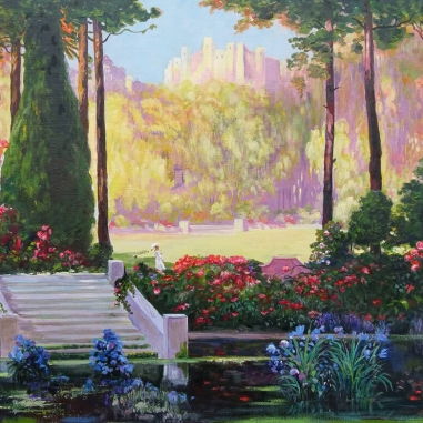 Painting for sale online - The Romantic Garden (based on Thomas Edwin Mostyn)