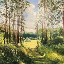 Painting for sale online - Forest edge on a sunny day