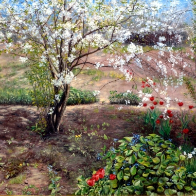 Painting for sale online - The cherry tree has blossomed.