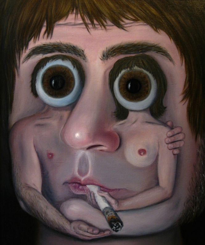 Painting for sale online - Self-portrait with parents