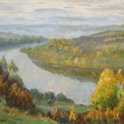 Painting for sale online - View of the Oka River from the village of Bekhovo