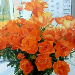 Painting for sale online - Lights on the windowsill