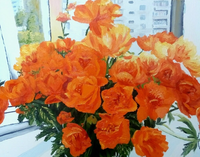Painting for sale online - Lights on the windowsill