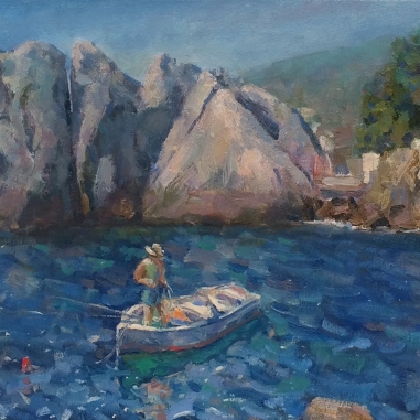 Painting for sale online - Crimean holidays, Chekhov Bay. Gurzuf