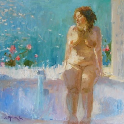 Painting for sale online - Bathroom with sea view