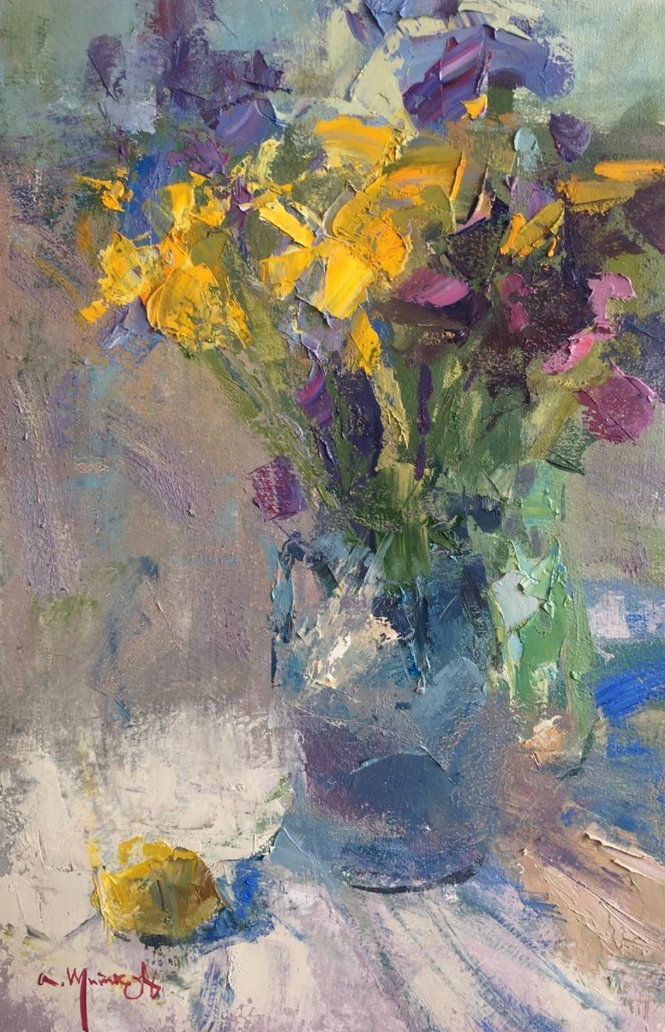 Painting for sale online - Yellow on purple