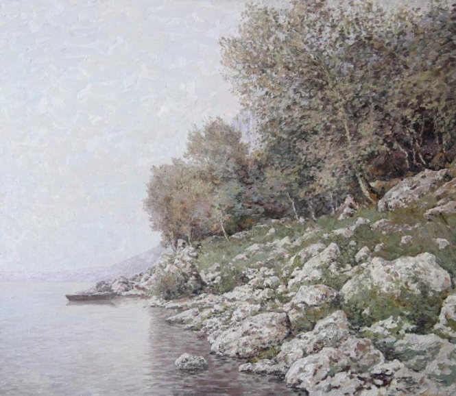 Painting for sale online - The Volga bank