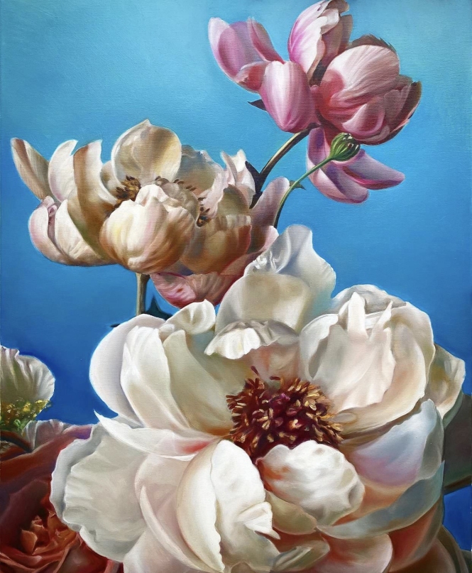 Painting for sale online - Psychotherapy by banality or just peonies