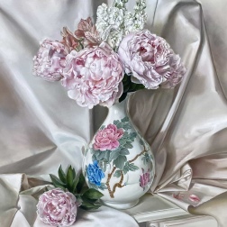 Painting for sale online - Peonies in a vase