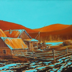 Painting for sale online - Turquoise landscape