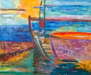 Painting for sale online - Yalta. Old boats