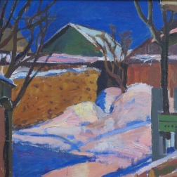 Painting for sale online - March. Pink snow