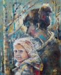 Painting for sale online - Sisters. Conversation