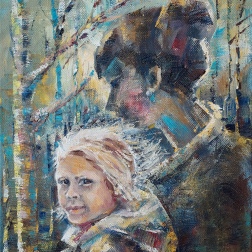 Painting for sale online - Sisters. Conversation