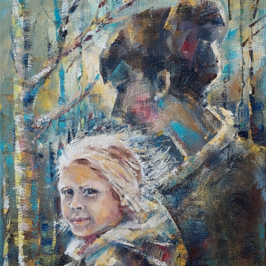 Painting for sale online - Sisters. Conversation