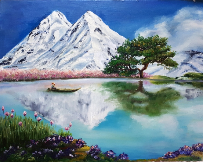 Painting for sale online - Mountain lake