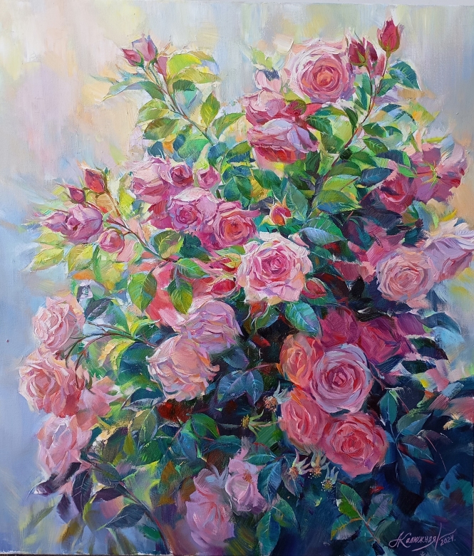 Painting for sale online - Pink bouquet.