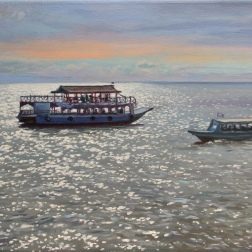 Painting for sale online - On the Tonle Sap Lake