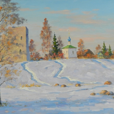 Painting for sale online - Izborsk morning.