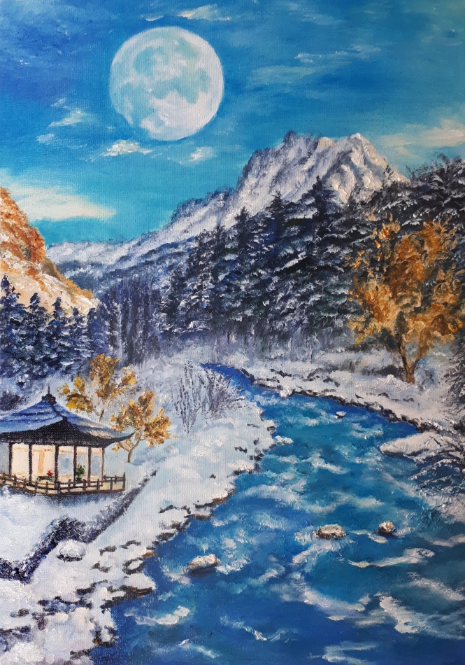 Painting for sale online - House by the river