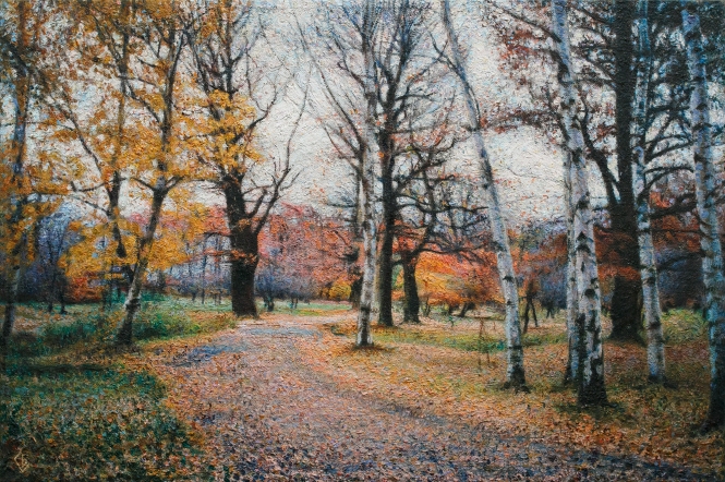 Painting for sale online - In the Botanical Garden in autumn