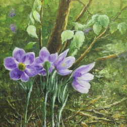 Painting for sale online - Snowdrops in the forest