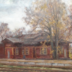 Painting for sale online - Train station in Firovo