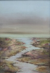 Painting for sale online - Marsh landscape. Stream