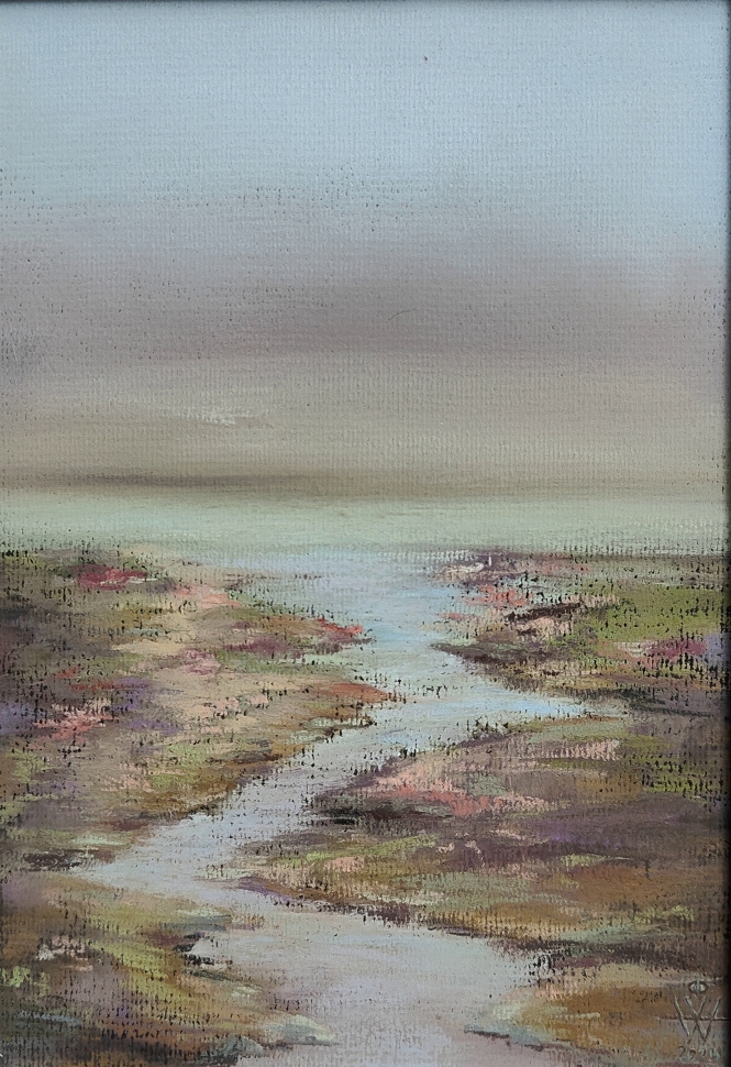 Painting for sale online - Marsh landscape. Stream
