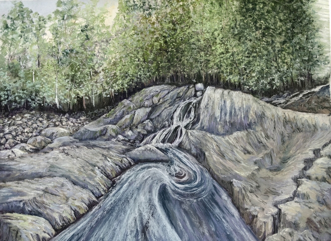 Painting for sale online - The Power of Water. On the Ruins of the Girvas Paleovolcano. Republic of Karelia
