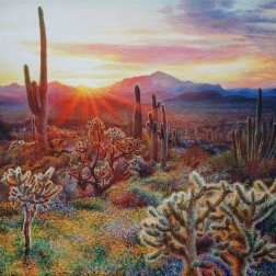 Painting for sale online - Sunrise on the prairie