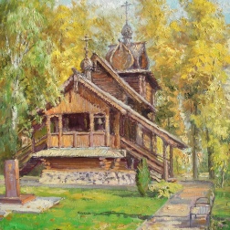 Painting for sale online - Church of Elijah the Prophet at the 45th Special Forces Regiment of the Airborne Forces in Sokolniki